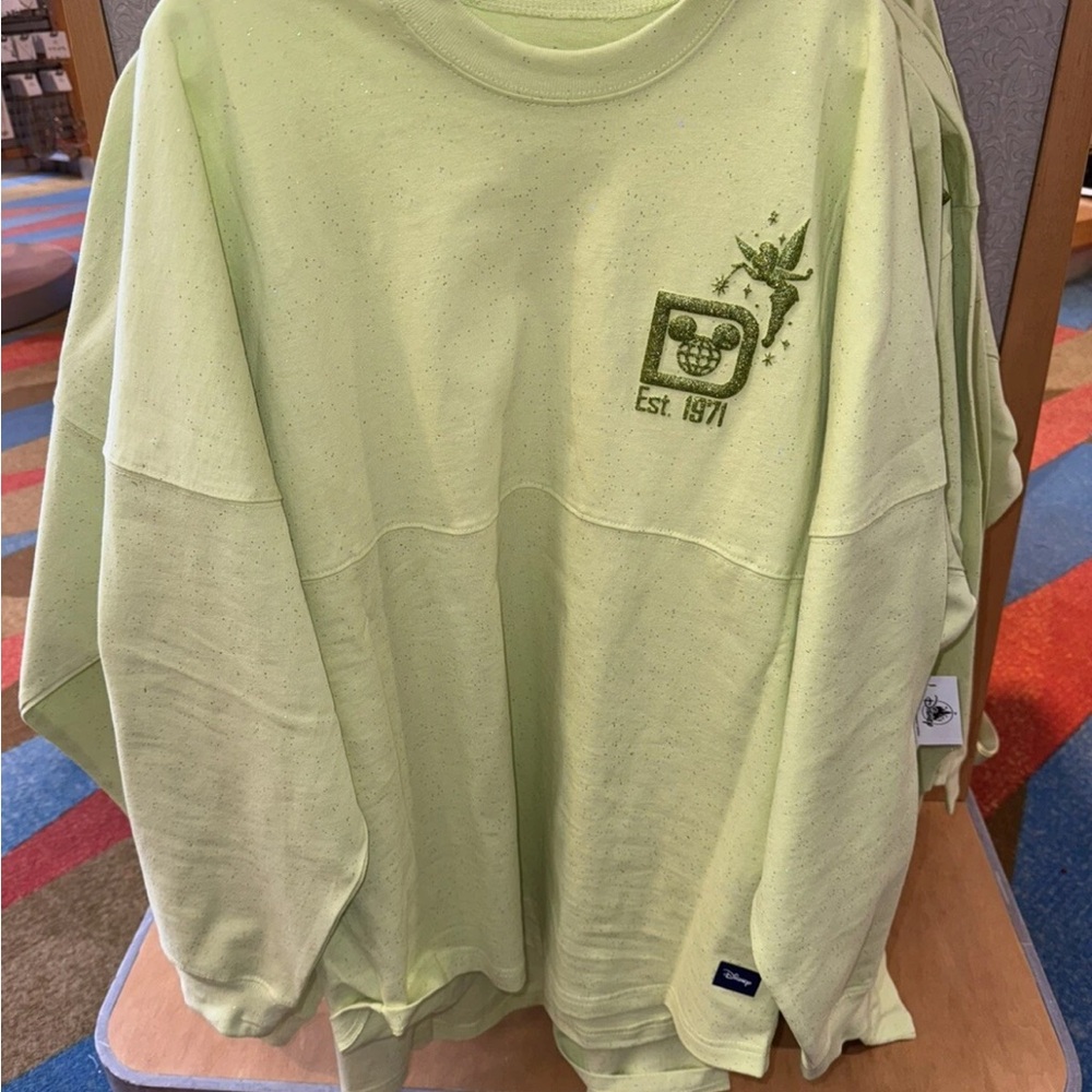 Disney glitter Green spirit jersey with Tinkerbell large